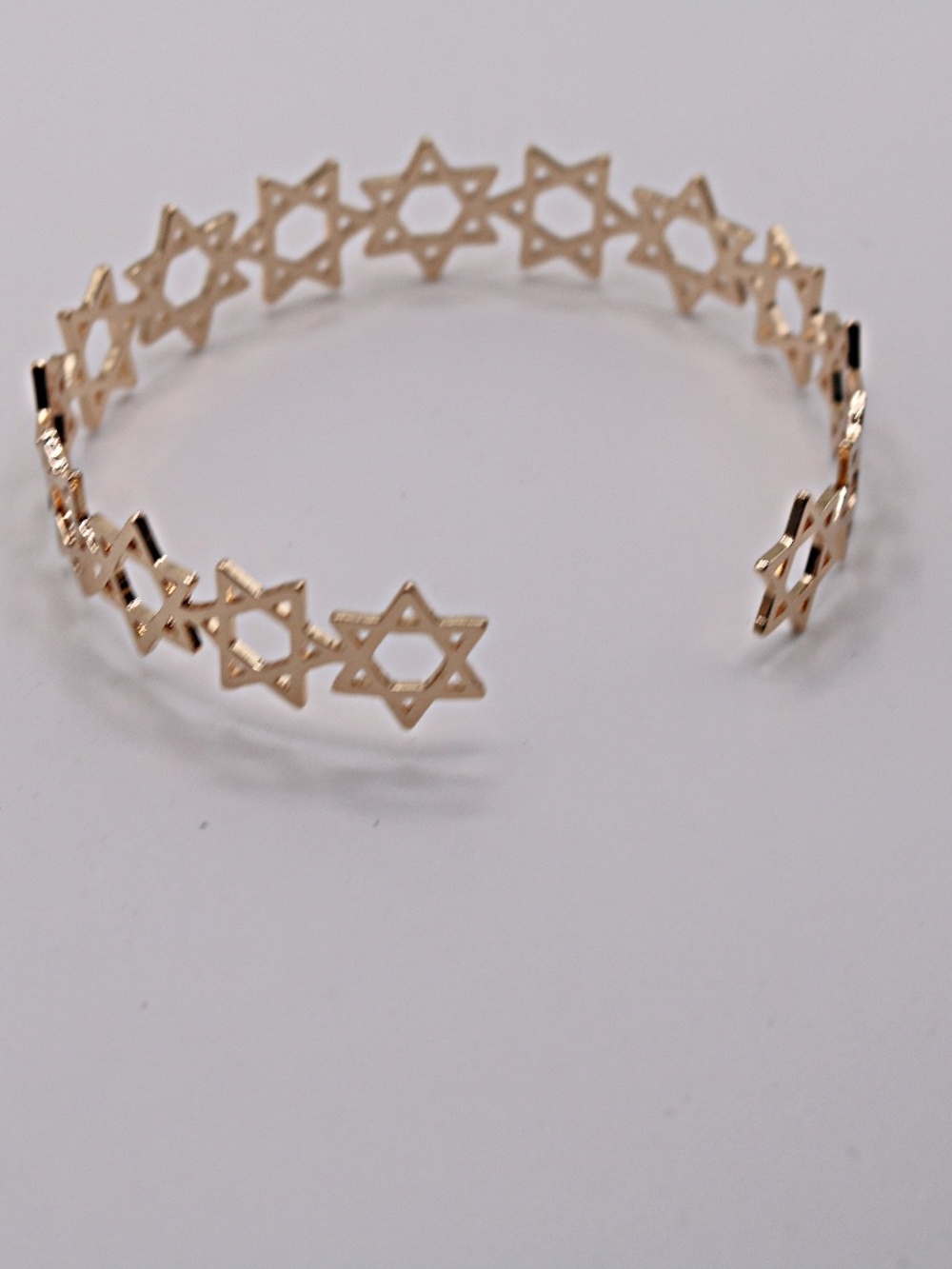 22kt Plated Gold Star of David Cuff Bracelet